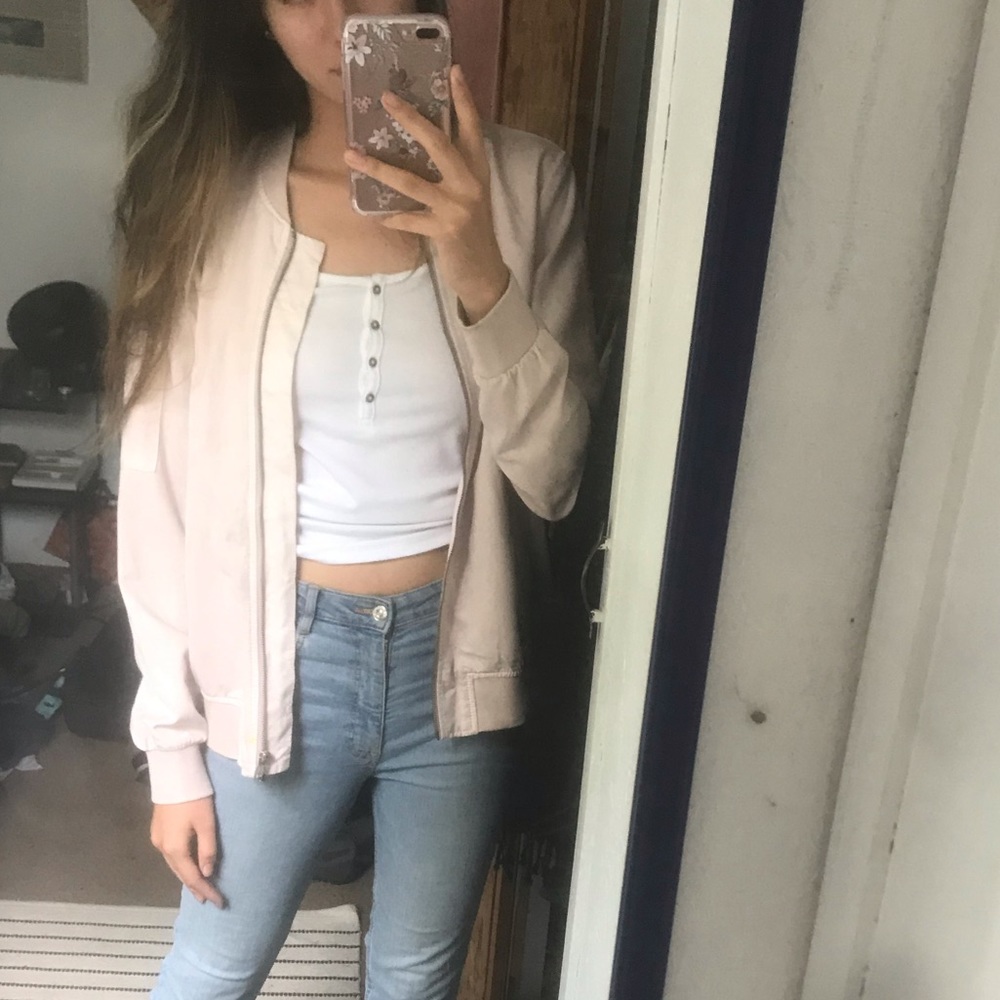 Hinge light pink bomber jacket women’s S